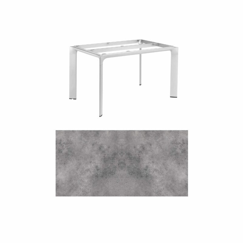 Kettler "Diamond" Tischsystem Gartentisch, Gestell Aluminium silber, Tischplatte HPL anthrazit, 140x70 cm