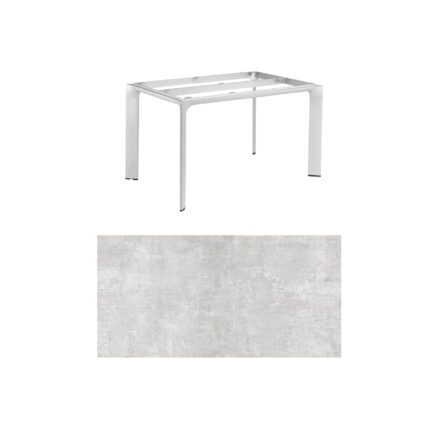 Kettler "Diamond" Tischsystem Gartentisch, Gestell Aluminium silber, Tischplatte HPL hellgrau meliert, 140x70 cm