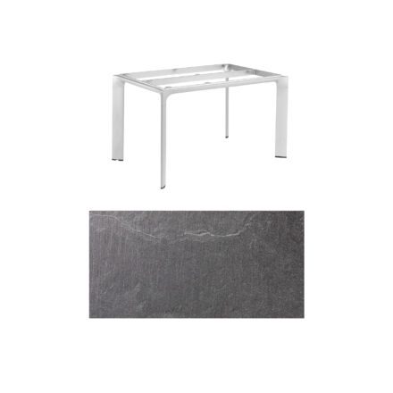 Kettler "Diamond" Tischsystem Gartentisch, Gestell Aluminium silber, Tischplatte HPL Jura anthrazit, 140x70 cm