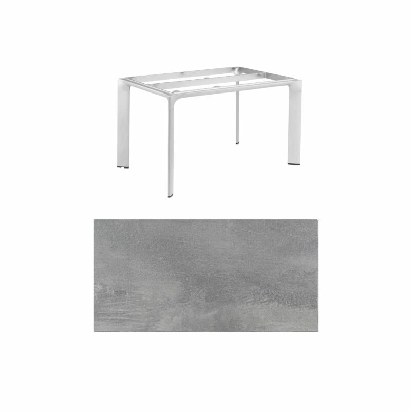 Kettler "Diamond" Tischsystem Gartentisch, Gestell Aluminium silber, Tischplatte HPL silber-grau, 140x70 cm