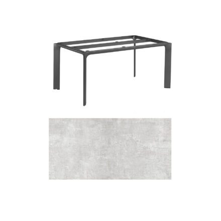 Kettler "Diamond" Tischsystem Gartentisch, Gestell Aluminium anthrazit, Tischplatte HPL hellgrau meliert, 160x95 cm