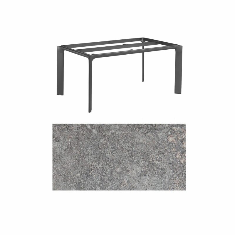 Kettler "Diamond" Tischsystem Gartentisch, Gestell Aluminium anthrazit, Tischplatte HPL Kalksandstein, 160x95 cm