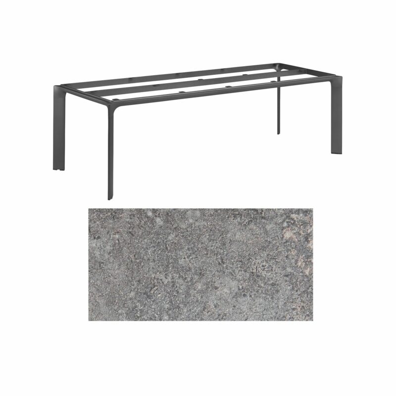 Kettler "Diamond" Tischsystem Gartentisch, Gestell Aluminium anthrazit, Tischplatte HPL Kalksandstein, 220x95 cm