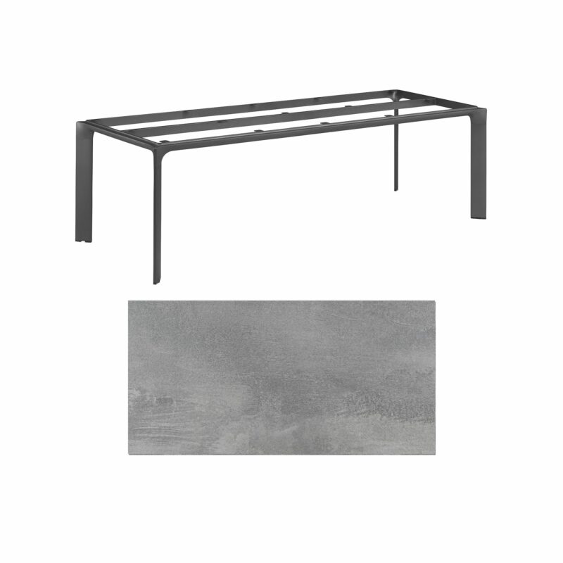 Kettler "Diamond" Tischsystem Gartentisch, Gestell Aluminium anthrazit, Tischplatte HPL silber-grau, 220x95 cm