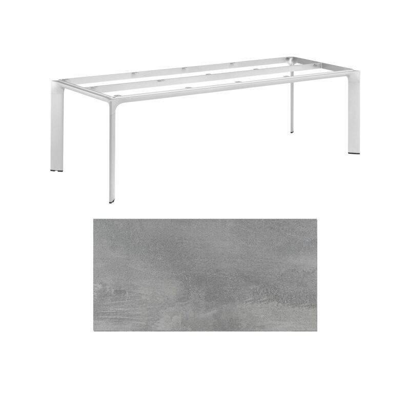 Kettler "Diamond" Tischsystem Gartentisch, Gestell Aluminium silber, Tischplatte HPL silber-grau, 220x95 cm