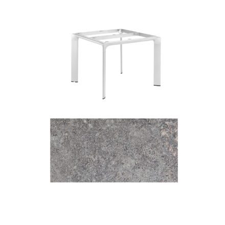 Kettler "Diamond" Tischsystem Gartentisch, Gestell Aluminium silber, Tischplatte HPL Kalksandstein, 95x95 cm