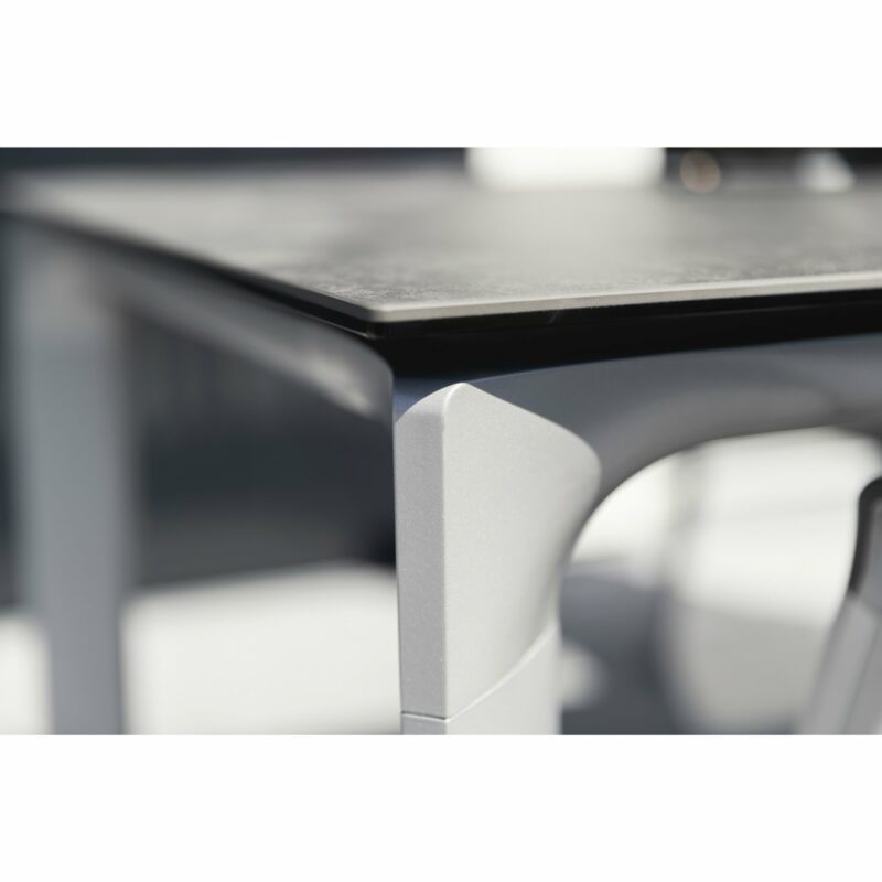 Kettler "Diamond" Tischgestell Aluminium silber, Tischplatte HPL anthrazit