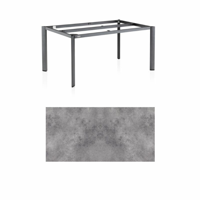 Kettler "Edge" Gartentisch, Gestell Aluminium anthrazit, Tischplatte HPL anthrazit, 160x95 cm