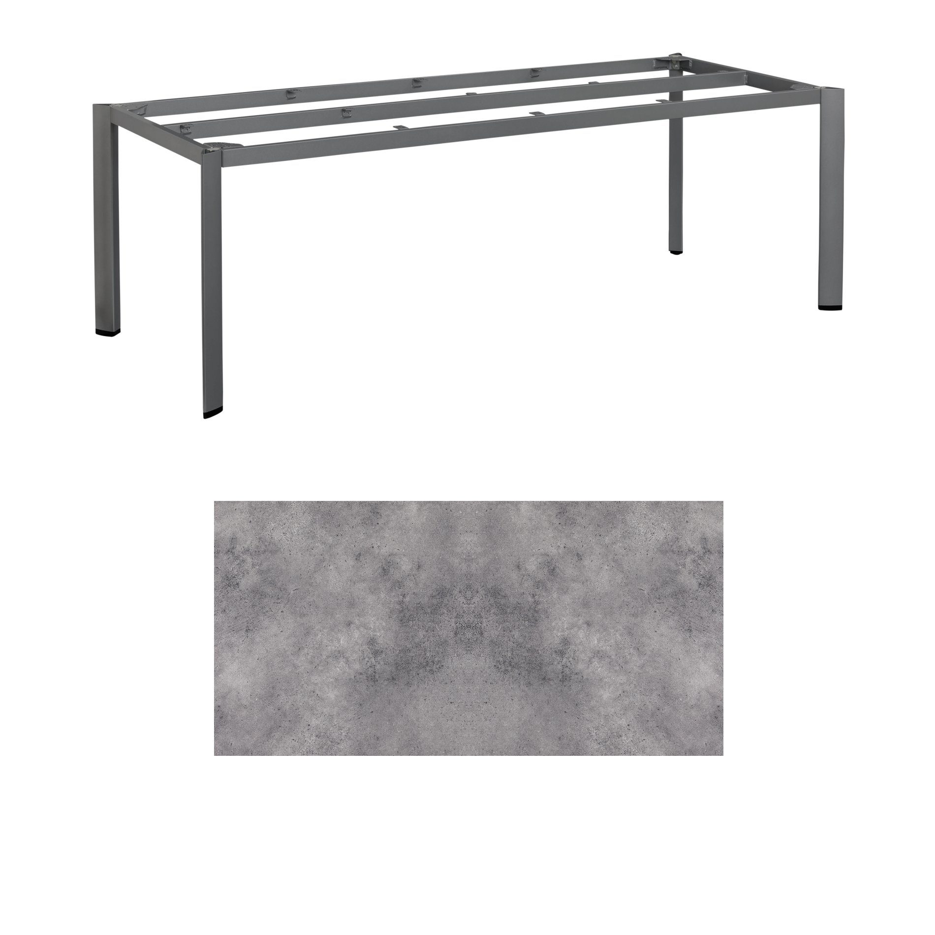 Kettler "Edge" Gartentisch, Gestell Aluminium anthrazit, Tischplatte HPL anthrazit, 220x95 cm