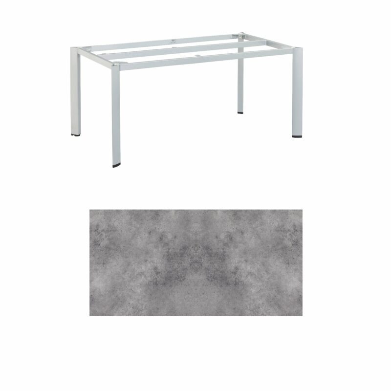 Kettler "Edge" Gartentisch, Gestell Aluminium silber, Tischplatte HPL anthrazit, 160x95 cm