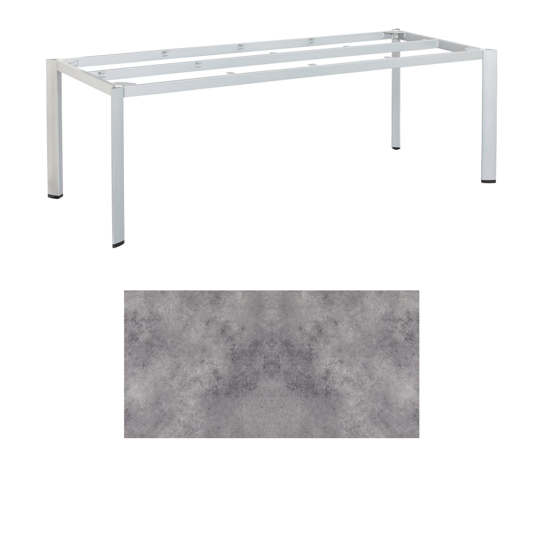 Kettler "Edge" Gartentisch, Gestell Aluminium silber, Tischplatte HPL anthrazit, 220x95 cm
