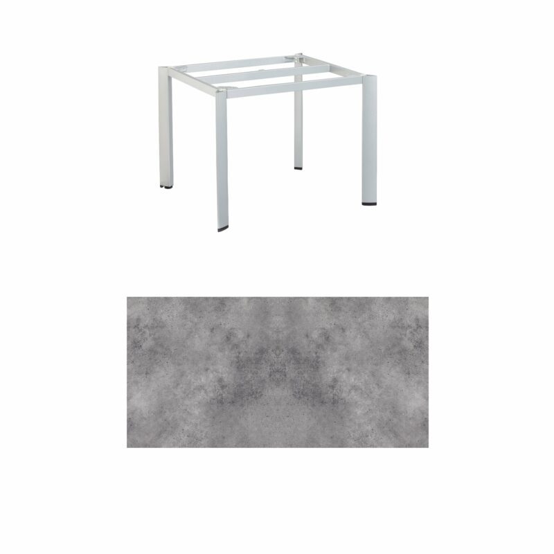 Kettler "Edge" Gartentisch, Gestell Aluminium silber, Tischplatte HPL anthrazit, 95x95 cm