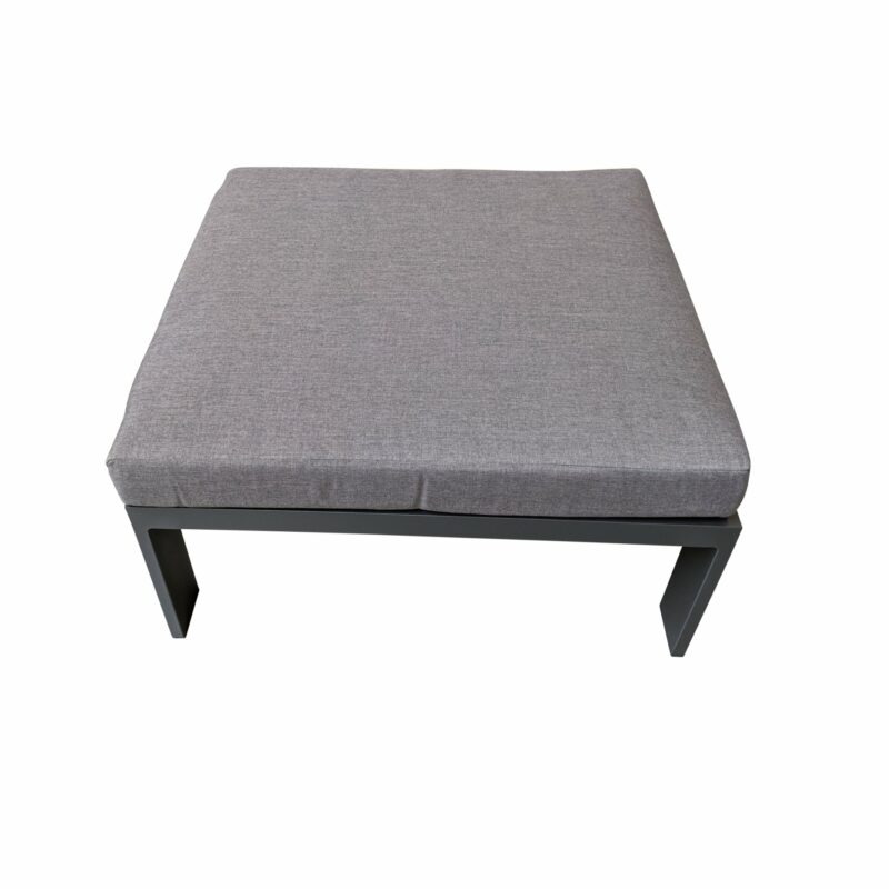 Jati&Kebon Loungehocker "Miray", Gestell Aluminum eisengrau (charcoal), Polster grau