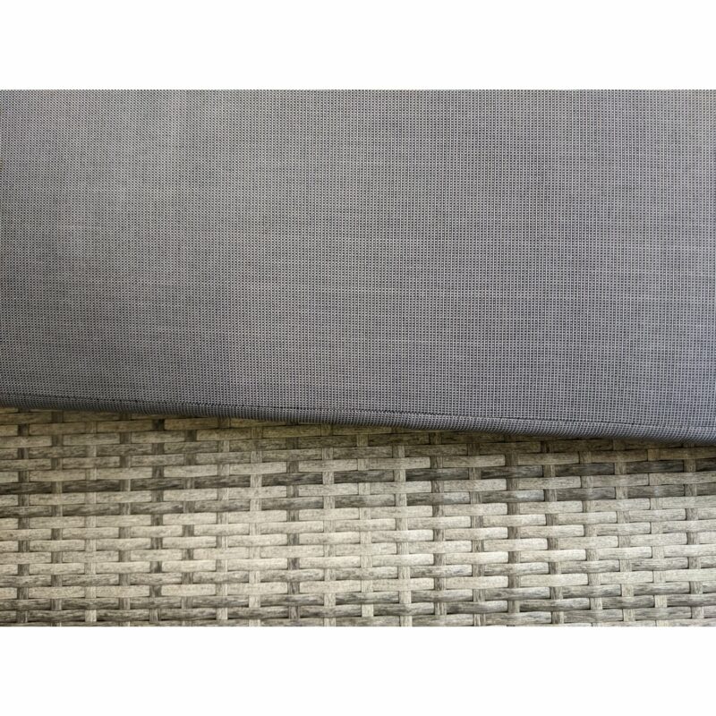Home Islands "Taipeh" XL-Sonneninsel, Gestell Aluminium, Geflecht bicolor, Bezüge hellgrau