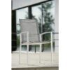 Stern "Evoee" Stapelsessel, Gestell Aluminium weiß, Sitzfläche Textilgewebe silber, Armlehnen Aluminium weiß