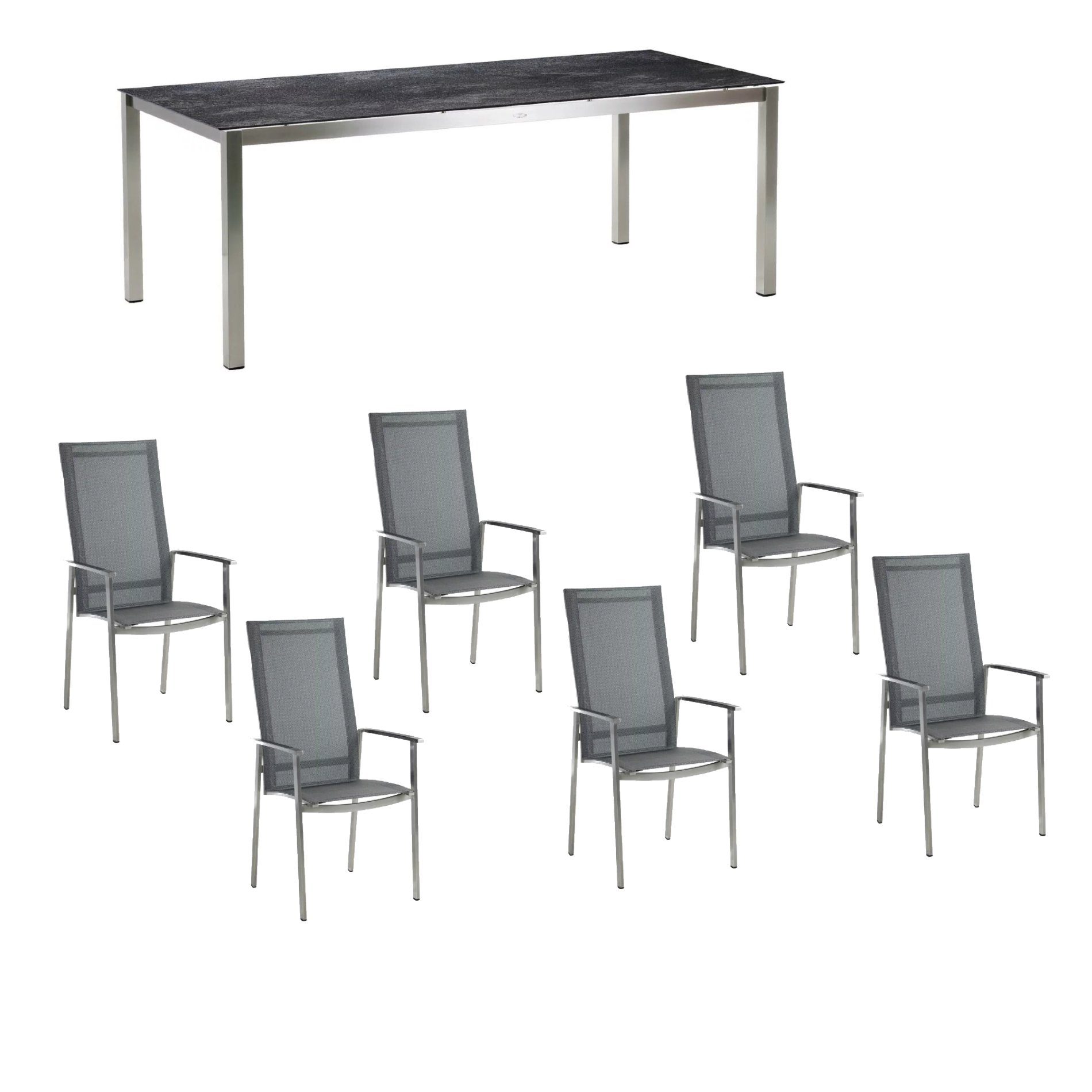 San Marino Tisch 200x100cm Edelstahl mit Tischplatte San Marino Tisch 200x100cm Edelstahl mit Tischplatte