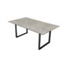 Jati&Kebon "Rao" Dining-Loungetisch, Gestell Aluminum eisengrau, Tischplatte HPL Granit hellgrau, 160x90x65 cm