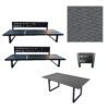 Jati&Kebon "Rao" Rope Diningset, Gestelle Aluminium eisengrau, Polster Natté charcoal chiné, Tischplatte HPL Granit dunkelgrau, 160x90 cm