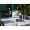 Jati&Kebon "Ibiza" Sonnenliege, Gestell Aluminium weiß, Bespannung Textilgewebe hellgrau und Beistelltisch "Vannes"