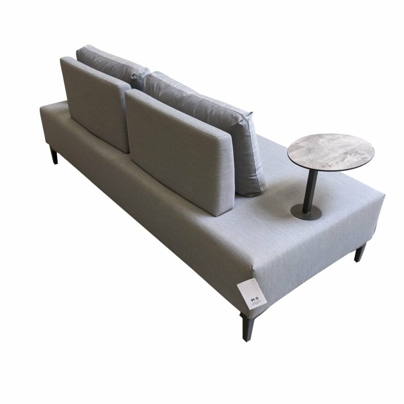 Ploß "Luxor" Multifunktionssofa/Loungesofa, Gestell Aluminium anthrazit matt, Polster grau, Tischplatte HPL