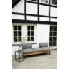 Ploß Design-Sofa “Skagen“, Gestell Aluminium anthrazit mit Teakholz natur (gebürstet), Polster grau, Beistelltisch "Skagen" (Copyright Ploß & Co.)
