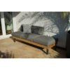 Ploß Design-Sofa “Skagen“, Gestell Aluminium anthrazit mit Teakholz natur (gebürstet), Polster grau, ohne Dekokissen (Copyright Ploß & Co.)