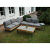 Ploß Loungeset "Skagen", Design-Sofa, Couch- & Beistelltisch, Aluminium anthrazit mit Teakholz, Polster grau, Tischplatten Keramik (Copyright Ploß & Co.)