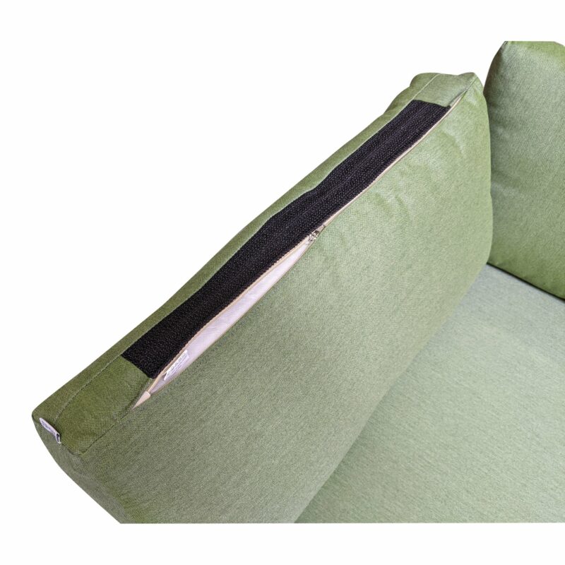 Jati&Kebon "Virginia" Loungeserie, Polster mit abziehbaren Sunbrella-Bezügen pistaziengrün und Anti-Rutsch-Material