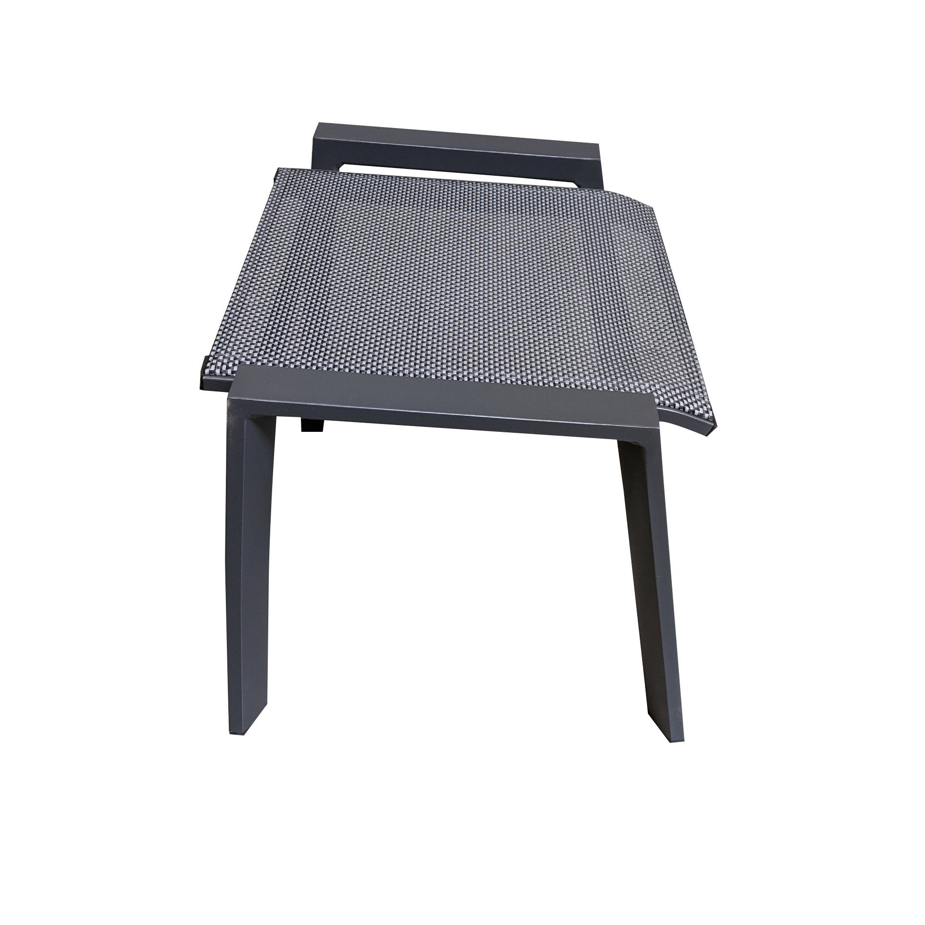 Lesli Living “Amir“ Gartenhocker, Gestell Aluminium anthrazit matt, Sitz Textilgewebe schwarz/grau