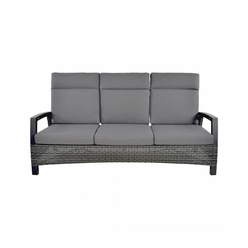 Lesli Living Loungesofa "Prato Forte", Alu anthrazit matt, Geflecht grau-anthrazit