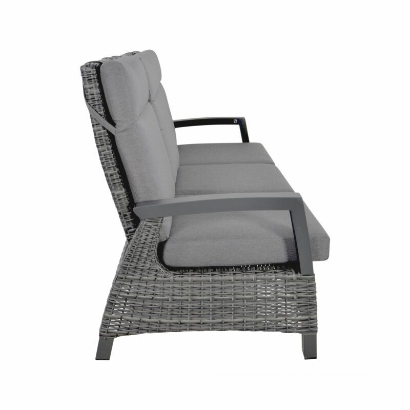 Lesli Living Loungesofa "Prato Forte", Alu anthrazit matt, Geflecht grau-anthrazit