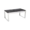 Stern “Allround“ Beistelltisch, Gestell Aluminium weiß, Tischplatte HPL dark marble
