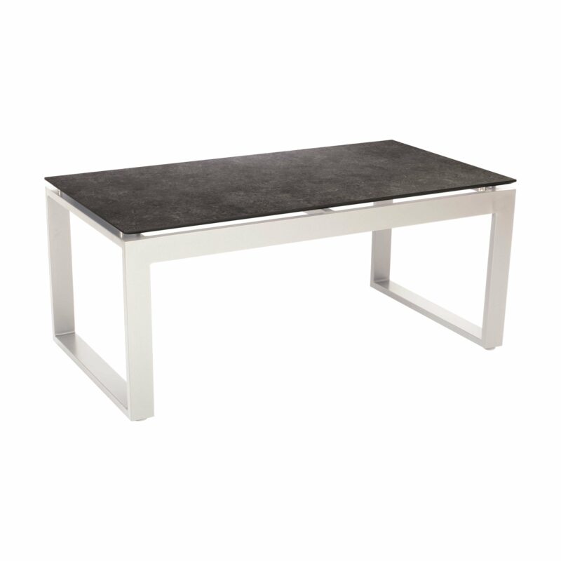 Stern "Allround" Beistelltisch, Gestell Aluminium weiß, Tischplatte HPL vintage grau