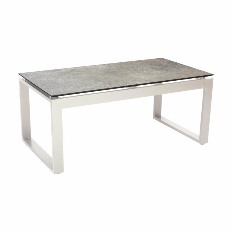 Stern "Allround" Beistelltisch, Gestell Aluminium weiß, Tischplatte HPL vintage stone
