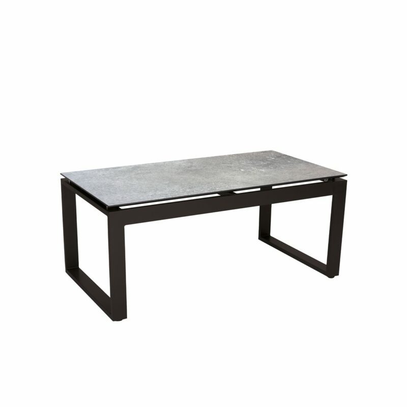 Stern "Allround" Beistelltisch, Gestell Aluminium schwarz matt, Tischplatte HPL vintage stone