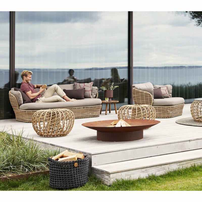 Cane-line "Basket" Loungeserie, Geflecht natural, AirTouch-Kissen taupe