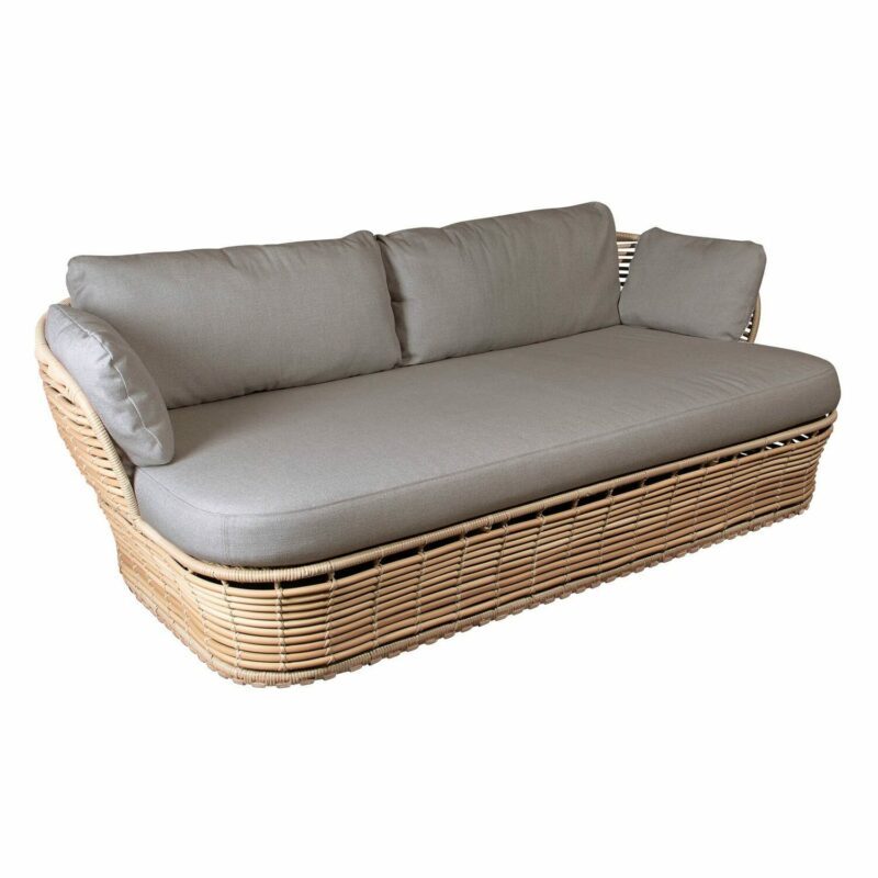Cane-line "Basket" Loungesofa, Geflecht natural, AirTouch-Kissen taupe