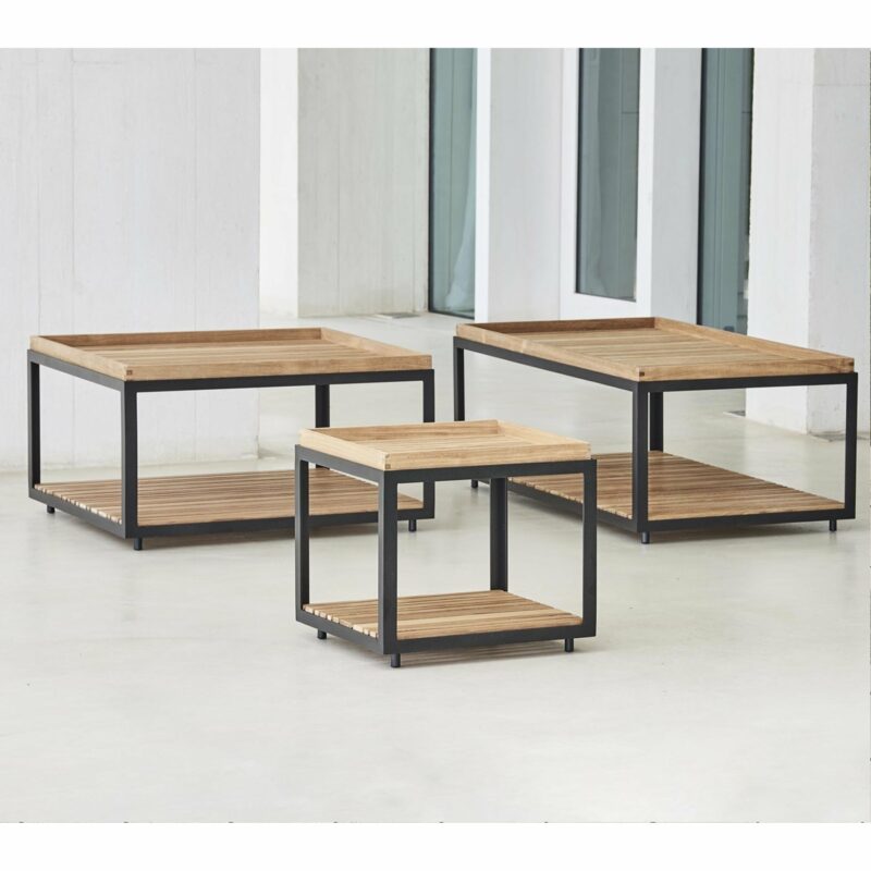 Cane-line Loungetisch "Level", Gestell Aluminium lavagrau, Tischplatte Teak