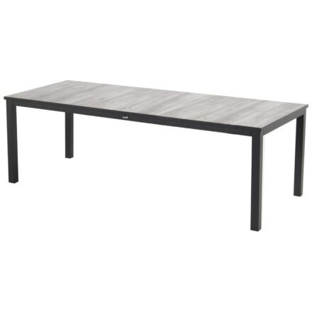 Hartman "Comino" Gartentisch, Gestell Aluminium schwarz, Tischplatte Keramik grey wood, 223x105 cm