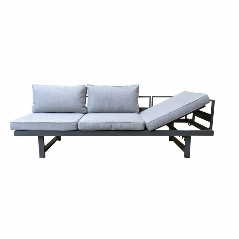 Home Islands "New Chalong" Loungesofa, Gestell Aluminium anthrazit, Polster hellgrau