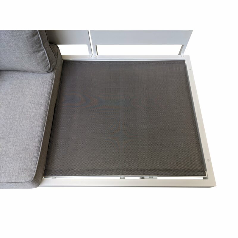 Home Islands "New Chalong" Loungesofa, Gestell Aluminium weiß, Sitzflächenbasis aus Textilgewebe