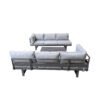 Home Islands "New Chalong" Loungeset mit 2x Sofa und Loungetisch, Gestelle Aluminium anthrazit, Polster hellgrau