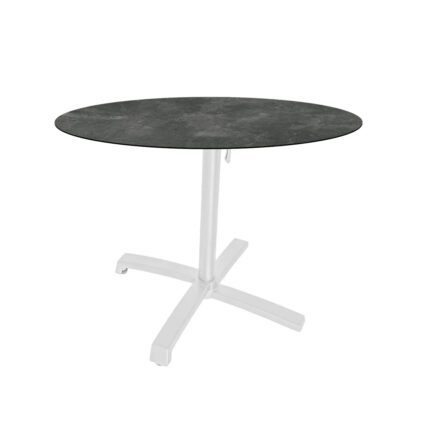 Stern "Livorno" Bistrotisch 80cm, Gestell Alu weiß, Tischplatte HPL Slate
