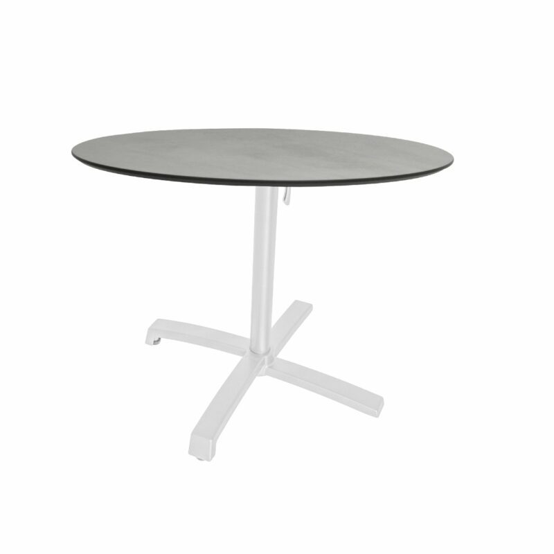 Stern "Livorno" Bistrotisch 80cm, Gestell Alu weiß, Tischplatte HPL Zement Hell