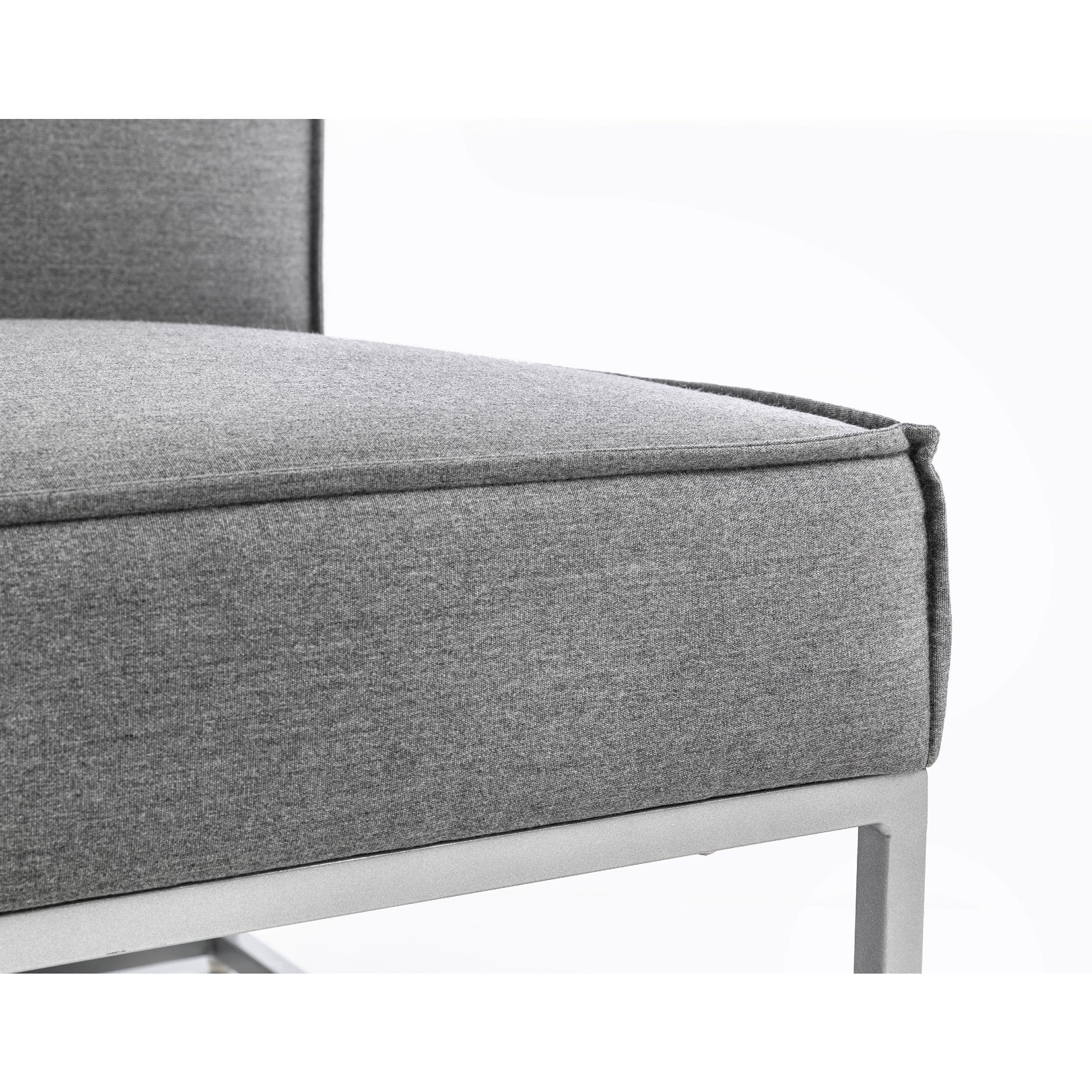 Kettler "Modena" Lounge-Mittelteil, Gestell Aluminium silber, Polster Sunbrella® flanelle, Detail Sitz
