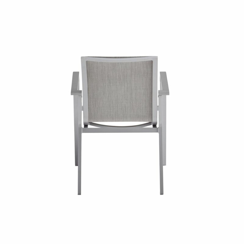 Kettler "Rasmus" Stapelsessel, Gestell Aluminium silber, Armlehne graphit, Sitzfläche Textilene® hellgrau