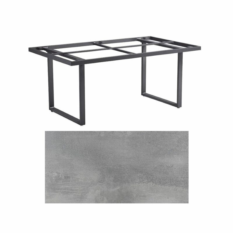 Kettler "Skate" Gartentisch Casual Dining, Gestell Aluminium anthrazit, Tischplatte HPL silber-grau, 160x95 cm, Höhe ca. 68 cm