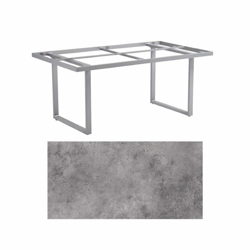 Kettler "Skate" Gartentisch Casual Dining, Gestell Aluminium silber, Tischplatte HPL anthrazit, 160x95 cm, Höhe ca. 68 cm