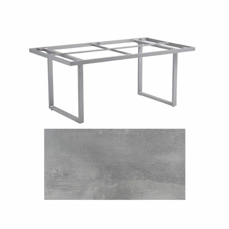 Kettler "Skate" Gartentisch Casual Dining, Gestell Aluminium silber, Tischplatte HPL silber-grau, 160x95 cm, Höhe ca. 68 cm