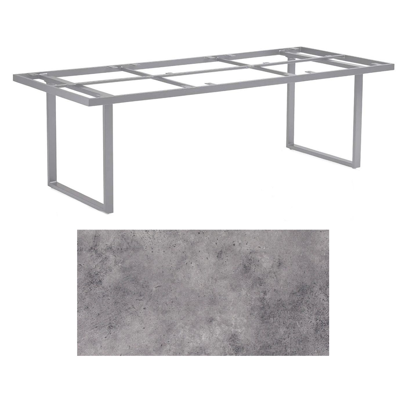 Kettler "Skate" Gartentisch Casual Dining, Gestell Aluminium silber, Tischplatte HPL anthrazit, 220x95 cm, Höhe ca. 68 cm